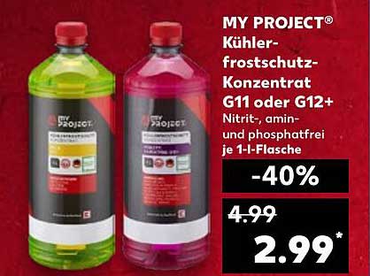 MY PROJECT® Kühlerfrostschutz-Konzentrat G11 oder G12+