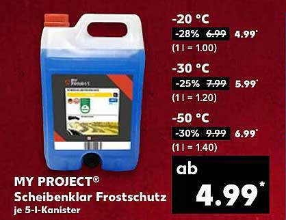 MY PROJECT® Scheibenklar Frostschutz je 5-l-I-Kanister