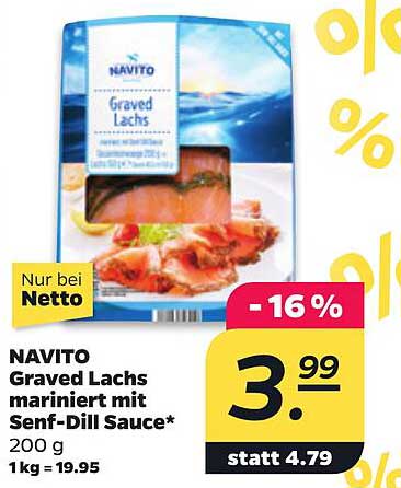 NAVITO Graved Lachs mariniert mit Senf-Dill Sauce*