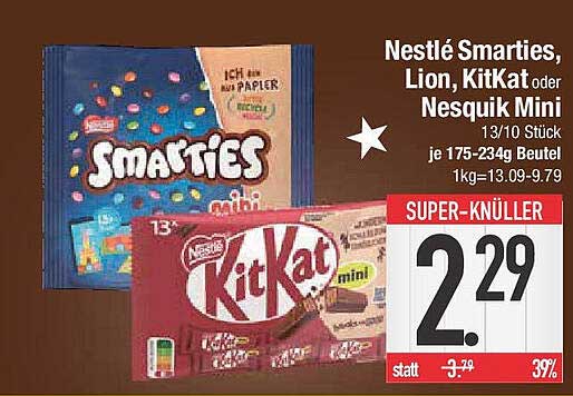 Nestlé Smarties, Lion, KitKat oder Nesquik Mini