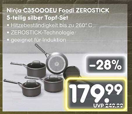 Ninja C350OOEU Foodi ZEROSTICK 5-teilig silber Topf-Set