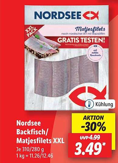 Nordsee Backfisch/Matjesfilets XXL