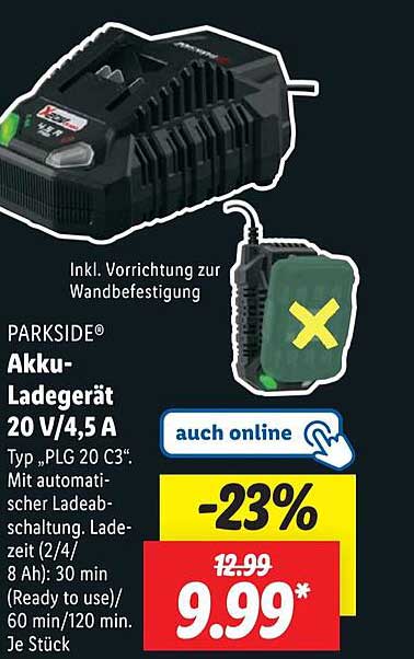 PARKSIDE® Akku-Ladegerät 20 V/4,5 A