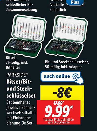 PARKSIDE® Bitset/Bit- und Steckschlüsselset