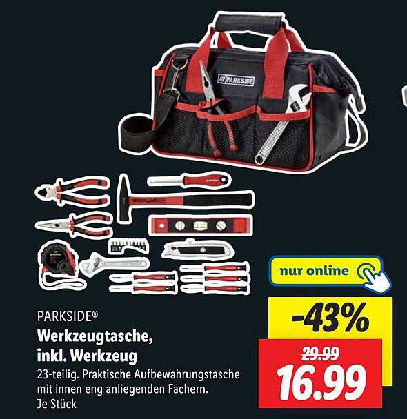 PARKSIDE® Werkzeugtasche, inkl. Werkzeug