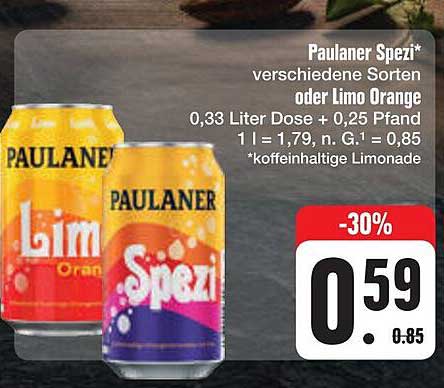 Paulaner Spezi* verschiedene Sorten oder Limo Orange