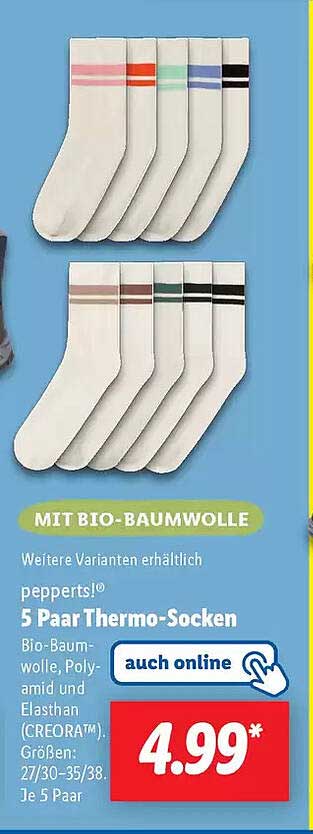 pepperts® 5 Paar Thermo-Socken