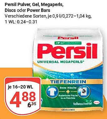 Persil Pulver, Gel, Megaperls, Discs oder Power Bars