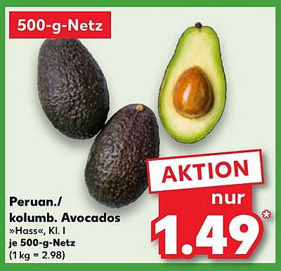 Peruan./ kolumb. Avocados »Hass«, Kl. I