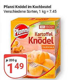 Pfanni Kartoffel Knödel im Kochbeutel