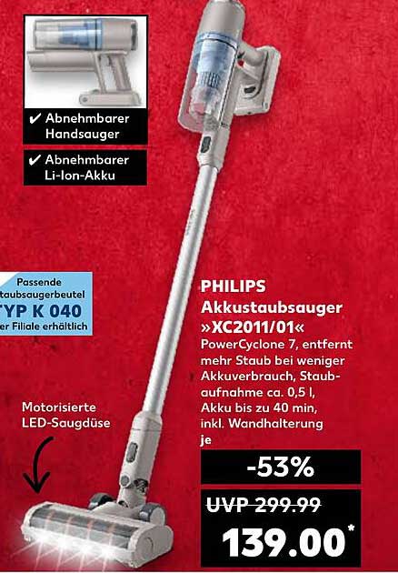 PHILIPS Akkustaubsauger »XC2011/01«