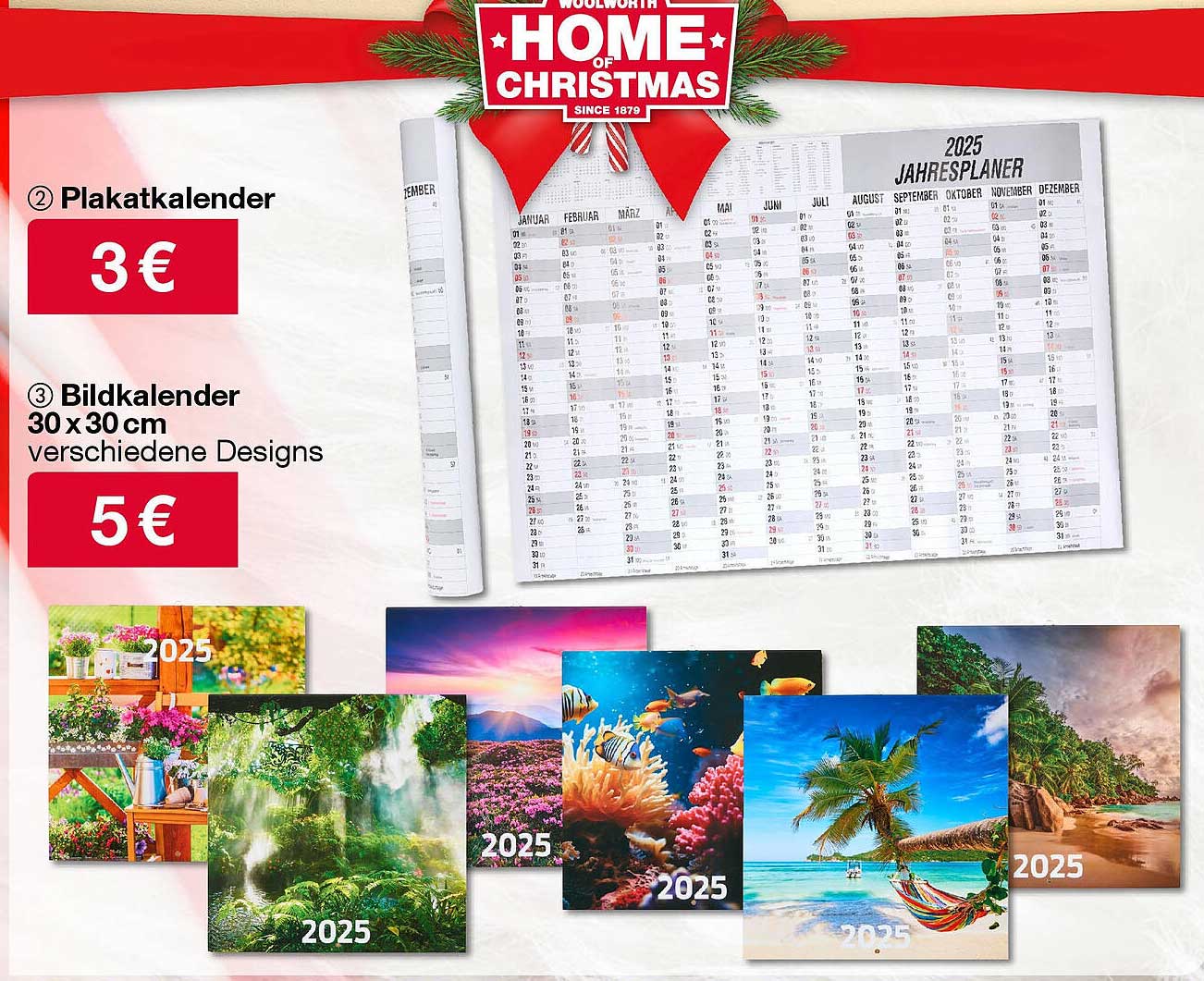 Plakatkalender  
Bildkalender 30 x 30 cm