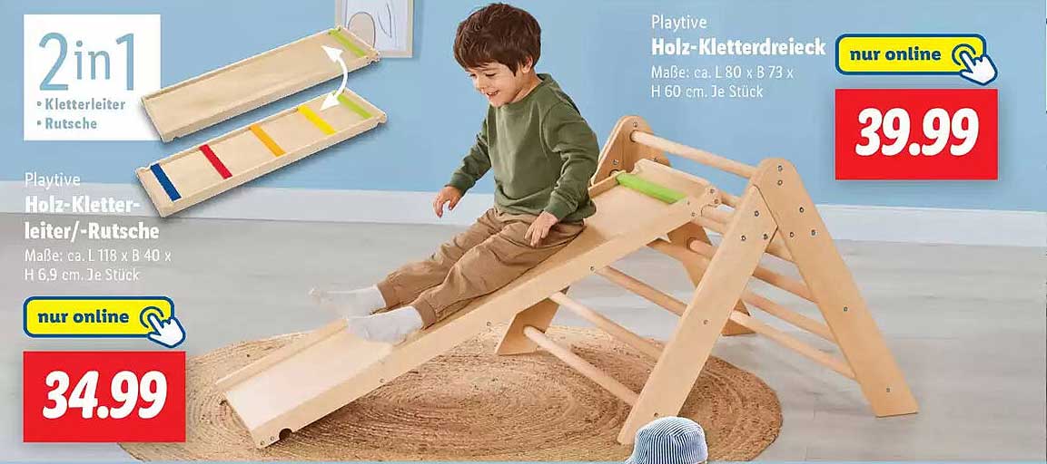 Playtive Holz-Kletterleiter/-Rutsche