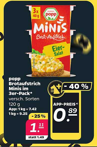 popp Brotaufstrich Minis im 3er-Pack*