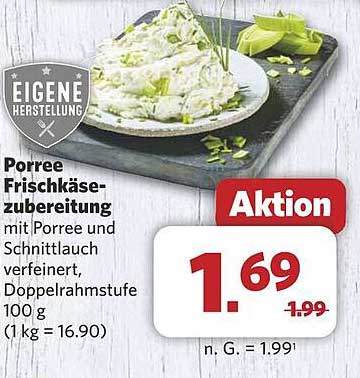 Porree Frischkäse-zubereitung