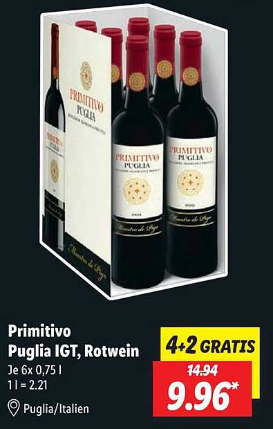 Primitivo Puglia IGT, Rotwein