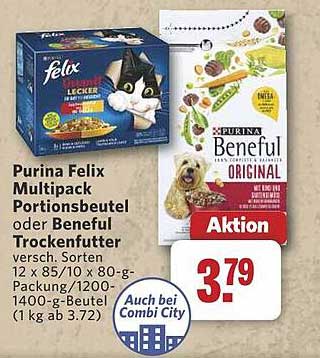 Purina Felix Multipack Portionsbeutel oder Beneful Trockenfutter