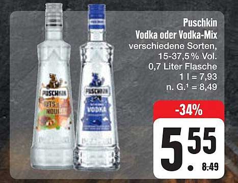 Puschkin Vodka oder Vodka-Mix