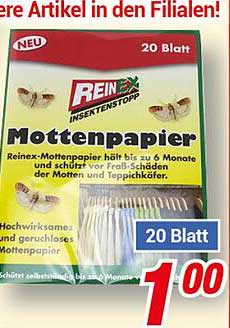 REINEX Mottenpapier