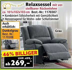 Relaxsessel mit verstellbarer Rückenlehne