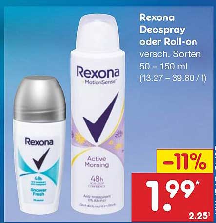 Rexona Deospray oder Roll-on