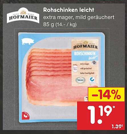 Rohschinken leicht