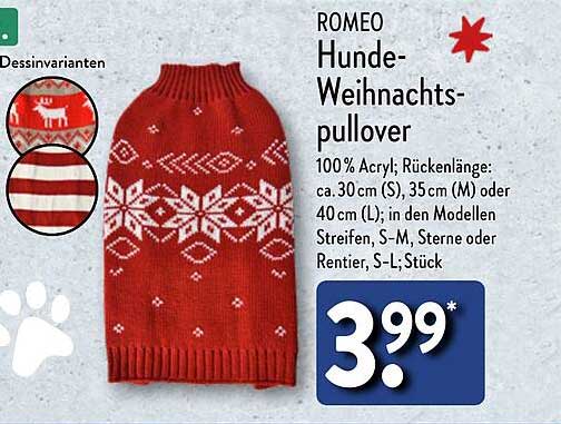 ROMEO Hunde-Weihnachtspullover