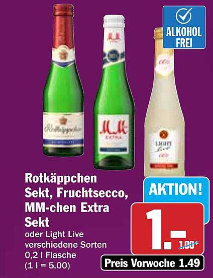 Rotkäppchen Sekt, Fruchtsecco, MM-chen Extra Sekt