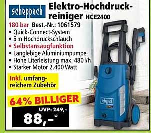 scheppach Elektro-Hochdruckreiniger HCE2400