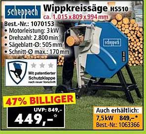 Scheppach Wippkreissäge HS510