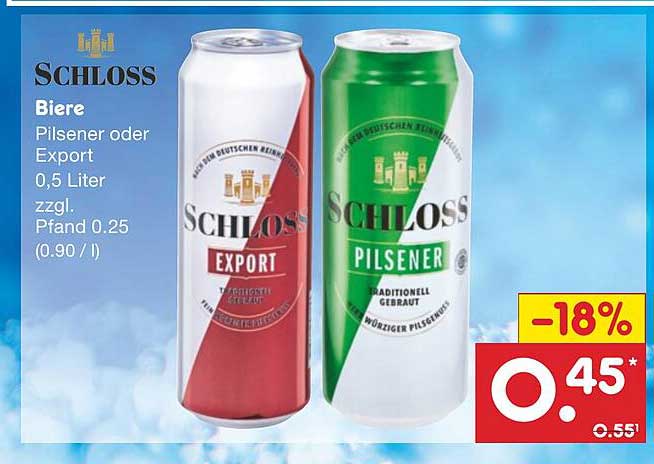 Schloss Biere Pilsener oder Export