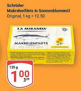 Schröder Makrelenfilets in Sonnenblumenöl