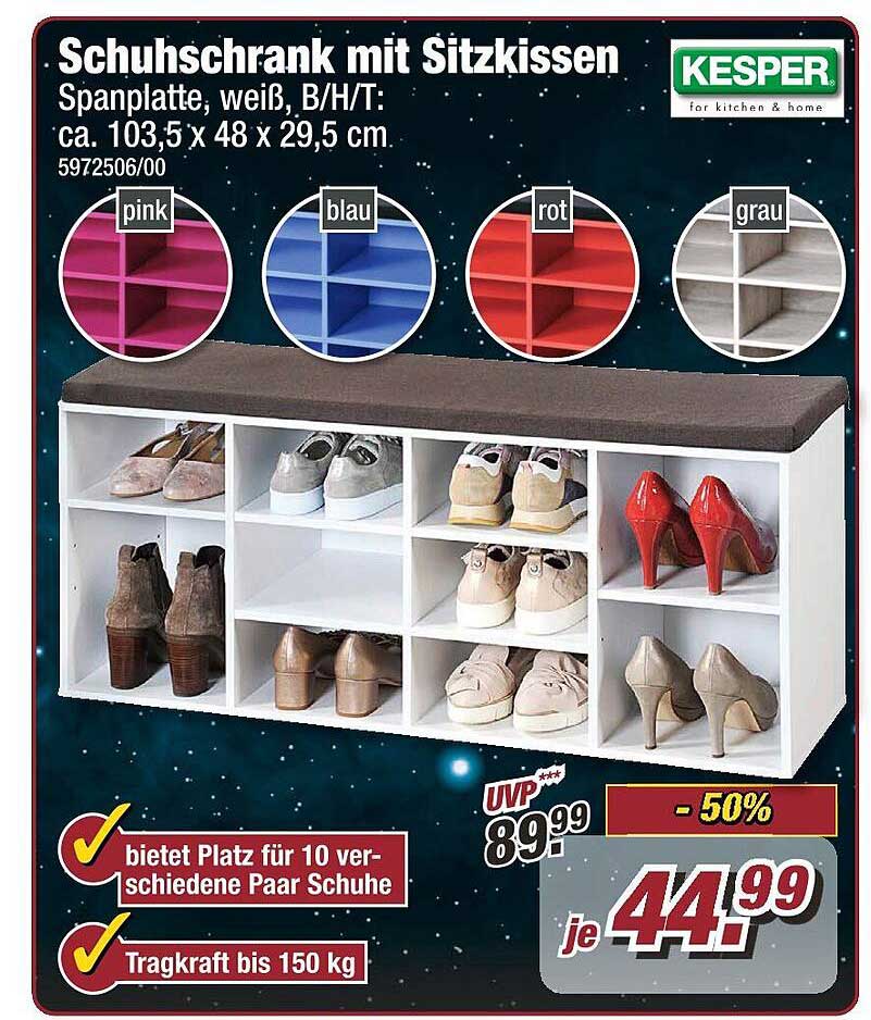 Schuhschrank mit Sitzkissen