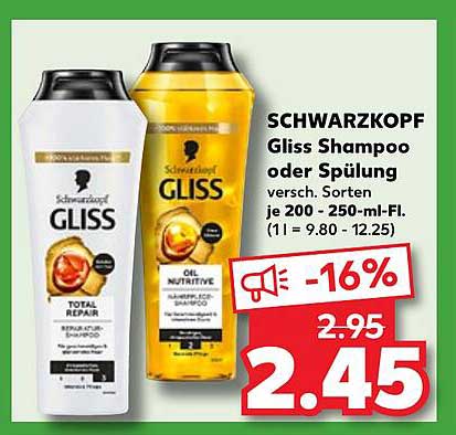 SCHWARZKOPF Gliss Shampoo oder Spülung