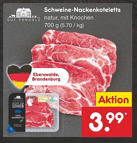 Schweine-Nacken koteletts