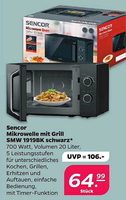 Sencor Mikrowelle mit Grill SMW 1919BK schwarz*