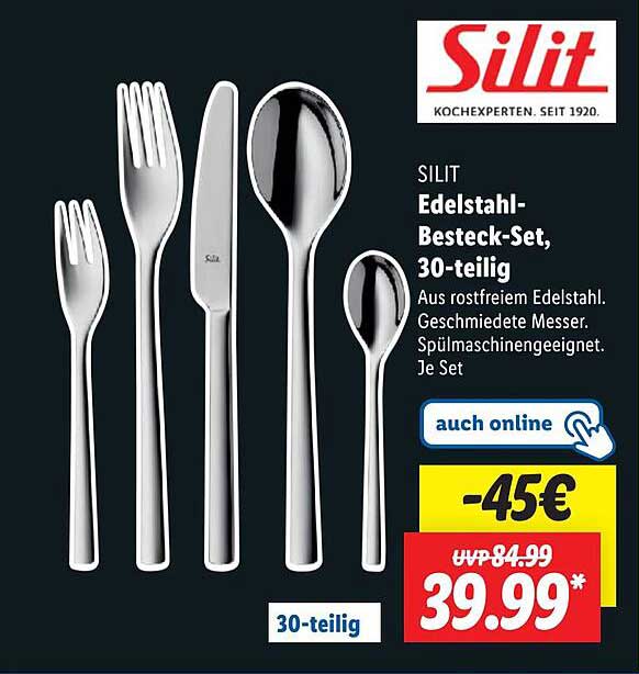 SILIT Edelstahl-Besteck-Set, 30-teilig