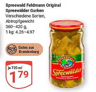 Spreewald Feldmann Original Spreewälder Gurken