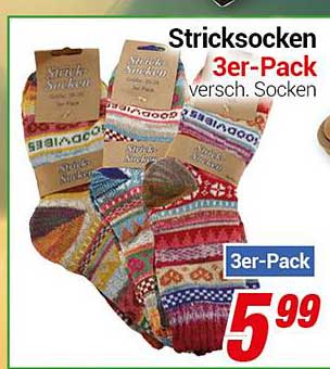 Stricksocken 3er-Pack