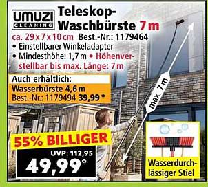 Teleskop-Waschbürste 7 m