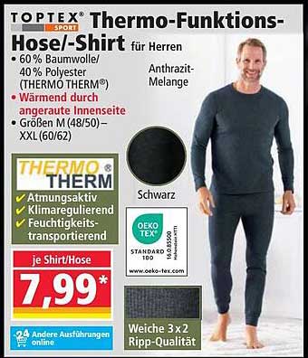 TOPTEX Thermo-Funktions-Hose/-Shirt für Herren