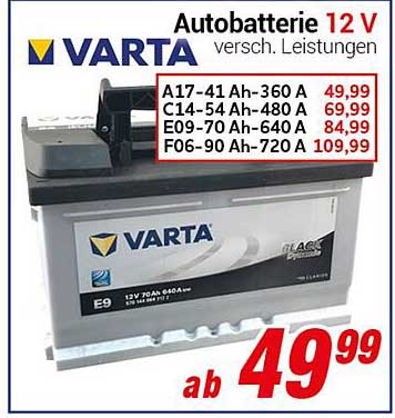 VARTA Autobatterie 12 V