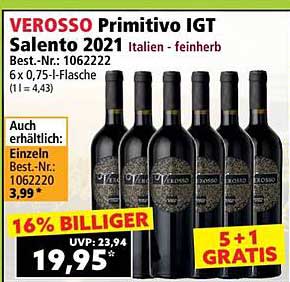 VEROSSO Primitivo IGT Salento 2021