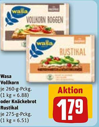 Wasa Vollkorn oder Knäckebrot Rustikal