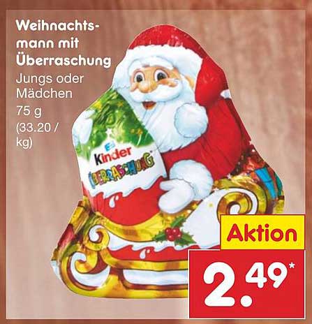 Weihnachtsmann mit Überraschung