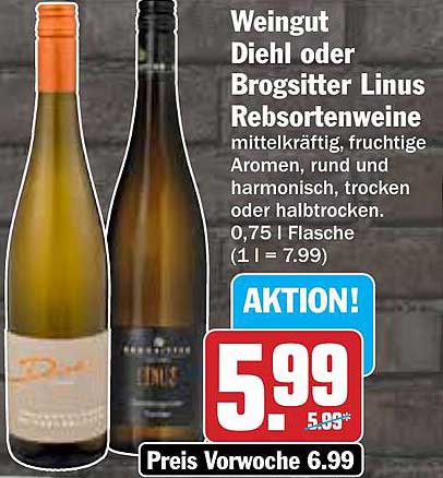 Weingut Diehl oder Brogsitter Linus Rebsortenweine