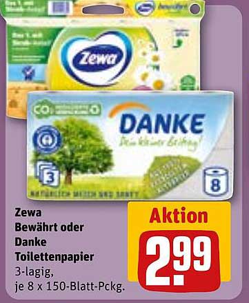 Zewa Bewährt oder Danke Toilettenpapier