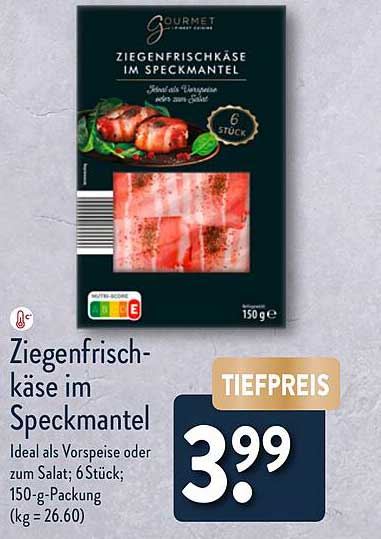 Ziegenfrischkäse im Speckmantel