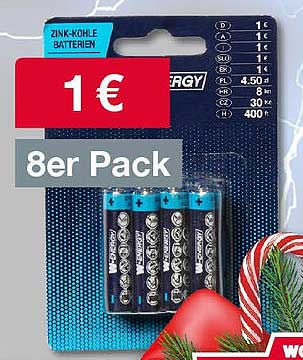 ZINK-KOHLE BATTERIEN 8er Pack