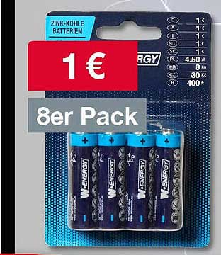 Zink-Kohle Batterien 8er Pack